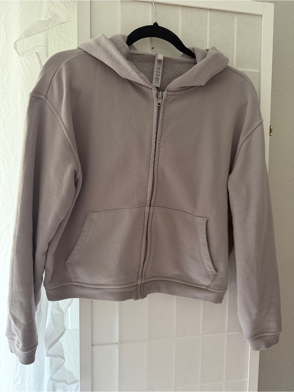 SKIMS Light Taupe Zip-Up Hoodie Vest